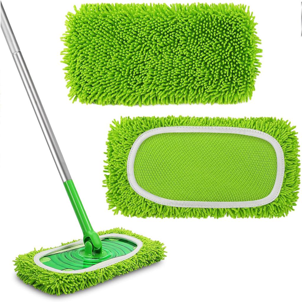 2 Pack Reusable Dry Sweeping Cloths Microfiber Wet Mop Pads Compatible with Sweeper Mop Replacement