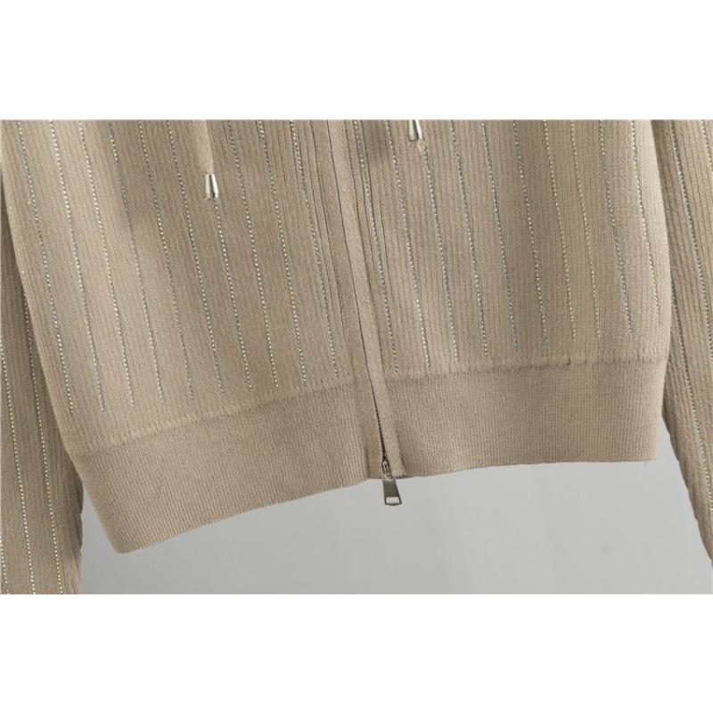 Women's Plus Size Wide Leg Pants Hooded Knit Cardigan Set Autumn Fashion Loose Casual Pant Suit