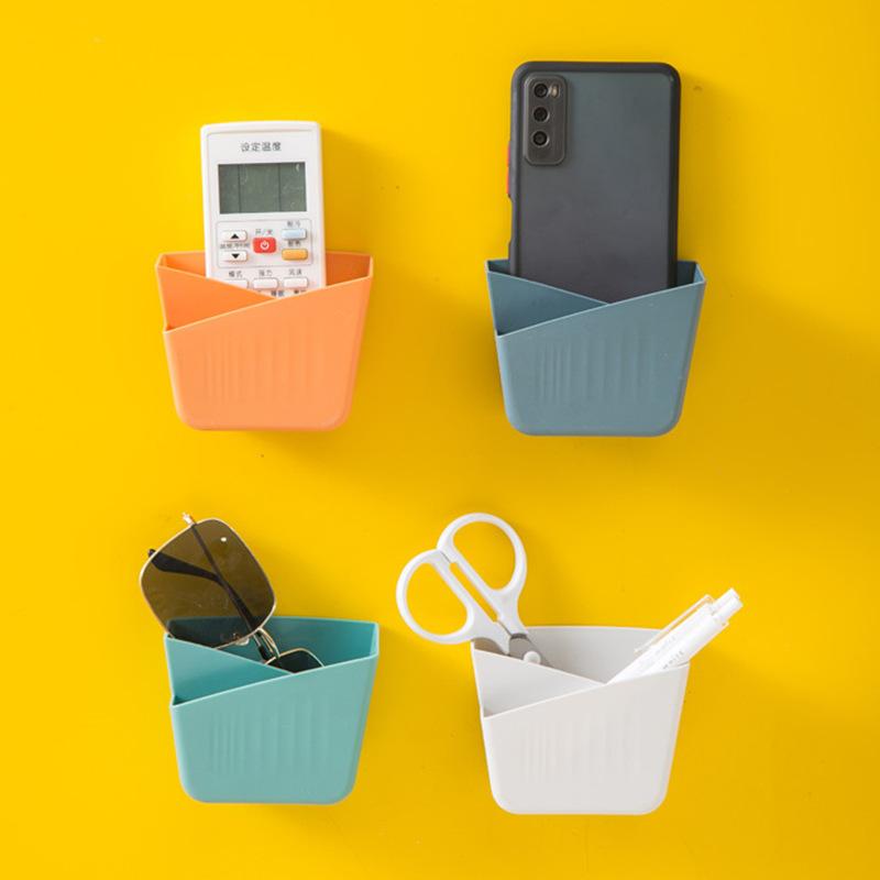 Настенный ящик для хранения пульта дистанционного управления Ящик для хранения мобильного телефона Настенная полка для ванной комнаты Домашний органайзер для стола