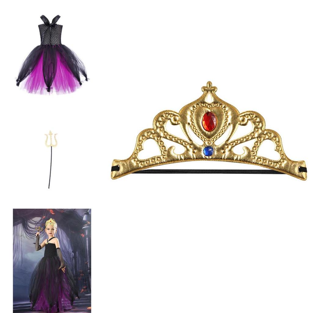 Девочки Хэллоуин Платье Костюм Вампира С Пышной Юбкой Вдохновленный Урсулой Косплей Наряд