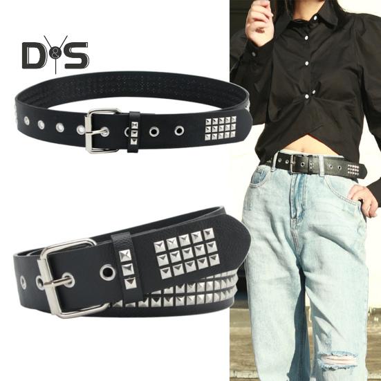 Ремень в стиле панк с заклепками, квадратными заклепками, регулируемыми лямками, пояс в стиле рок для женщин и девочек, аксессуары в готическом стиле