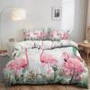 Tropical Flamingo Pattern Quilt Cover Bedding Set Three-Piece Quilt Cover Suitable For Bedroom Decoration
