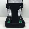 925 Sterling Silver Emerald Gemstone Natural Certified 4 Ctw Antique Earrings