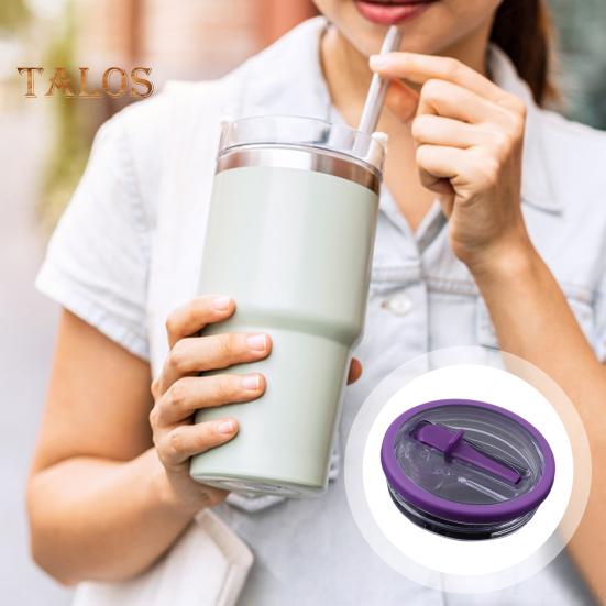 40oz Tumbler Flip Straw Lid Replacement Leak-Proof Splash Resistant Cover for Cup BPA-Free Reusable Glass Lid with Folding Straw