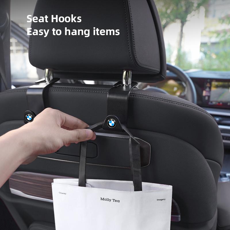 2xCar Interior Seat Back Hooks Auto Valve Cap Accessories For BMW X1 X2 X3 X5 X4 X6 X7 iX3 F20 F10 F07 E70 E46 E90 E92 E60 E39