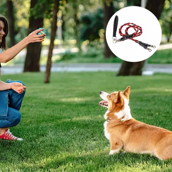 Двойной банджи-поводок для собаки, вращающийся на 360 градусов, не запутывающийся, двойной поводок для двух собак, амортизирующий банджи-поводок для прогулок и тренировок для маленьких, средних и крупных собак