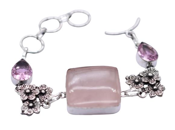 Rose Quartz Gemstone Handmade Bracelet Jewelry BR 168