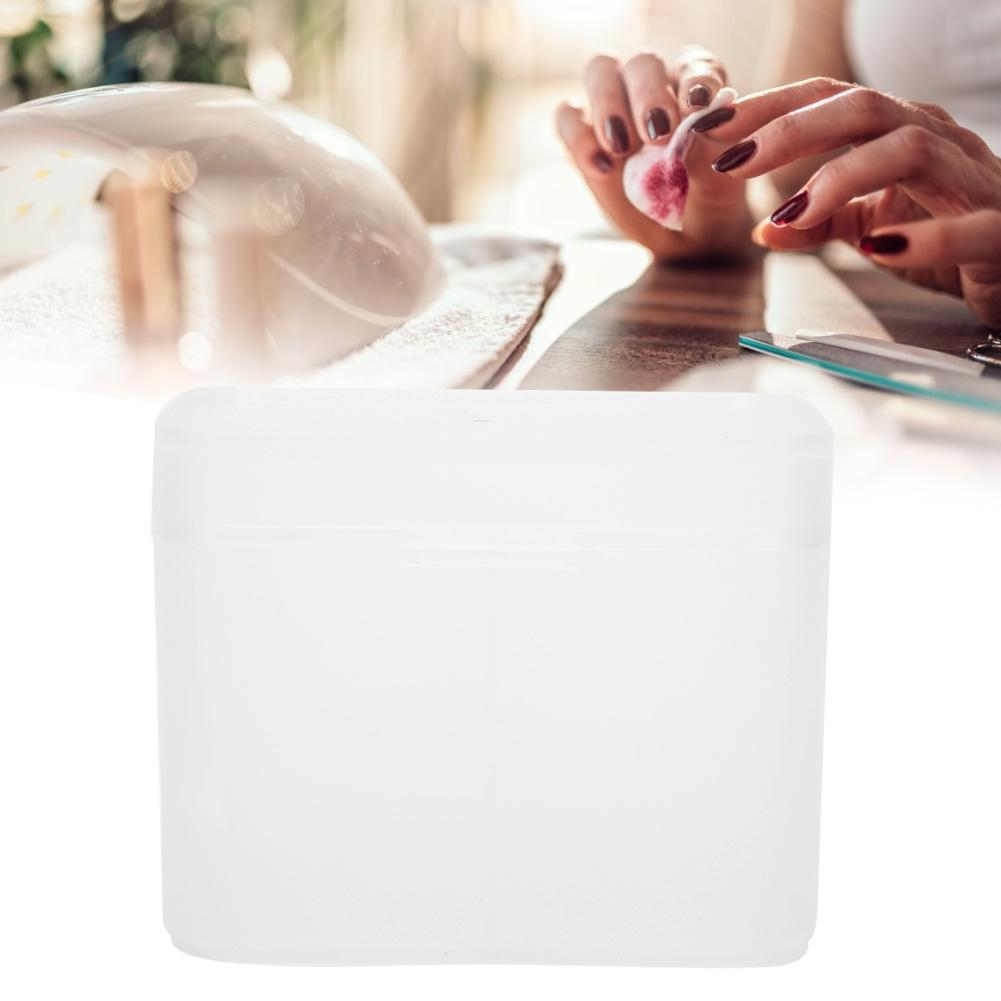2 Grids Nail Art Storage Box Nail Polish Remover Pad Organizer Holder Container CaseTransparent