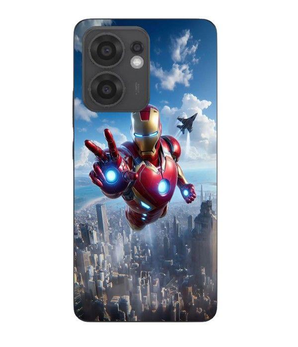 Чехол Maniacase для Oppo Reno 13F Железный Человек Атака