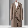 100% Wool Men's Handmade Double-sided Woolen Coat Double-breasted Business Casual Woolen Coat Trench Coat Men's Coat