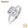 Tancise Classic 925 Sterling Silver Moissanite Ring Ladies Jewelry Wedding Promise Party Gift
