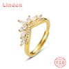 Классическое кольцо Lindon из стерлингового серебра 925 пробы с цирконом, женские ювелирные изделия, свадебный подарок для вечеринки