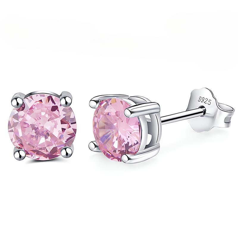 Серьги с муассанитом для женщин, стерлингового серебра 925 пробы, зеленого, розового, красного, черного, синего цвета, серьги-гвоздики со сверкающими бриллиантами, ювелирные украшения