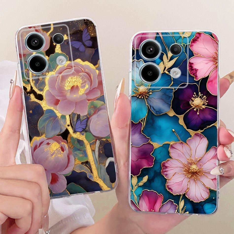 For Xiaomi Poco X6 Pro PocoX6 Cute Flower Butterfly Cat Painted Case For POCO X 6 X6Pro Soft Silicone TPU Phone Cases