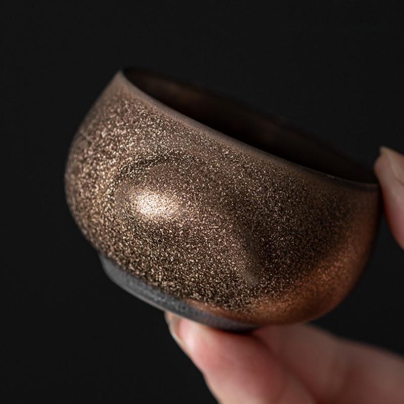 Японская позолоченная чайная чашка керамическая китайская посуда для кунг-фу набор маленькая чашка мастера ретро керамическая кружка бытовая посуда для напитков чайная церемония