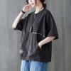 Women's Letter Pattern Plus Size Pullover Short Sleeve Top Breathable Casual Short Sleeve