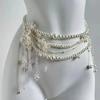 Elegant Floral Belly Chain Versatile Hip Chain Fashion Body Jewelry  Women