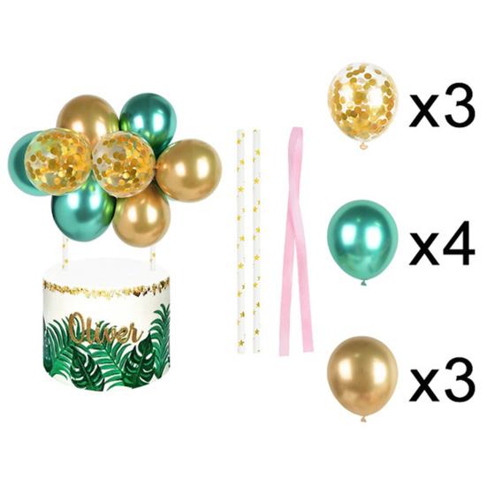 10 Pcs 4 Inch Balloons Cake Topper Happy Birthday Mini Balls Cake Topper DIY Baking Decoration for Anniversary Birthday Party Baby Shower Decor