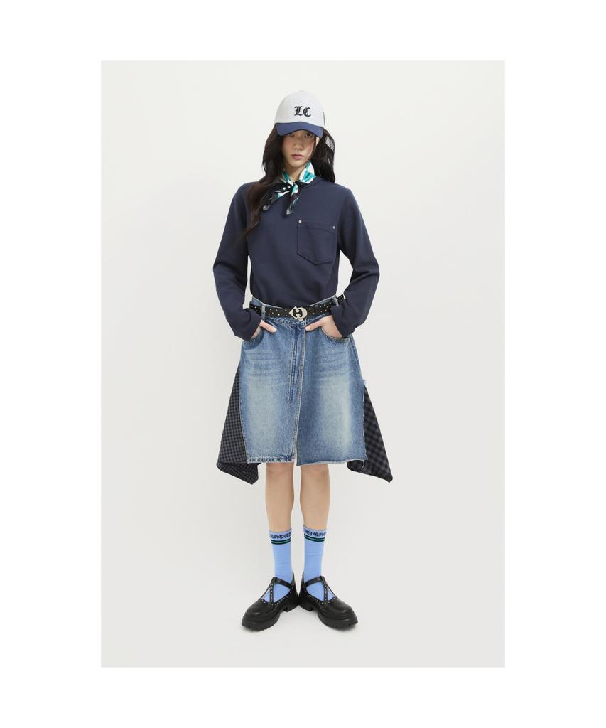 LUCKY CHOUETTE Jersey Mix Denim Dress (Multi Color) Lfpds25170Xxx