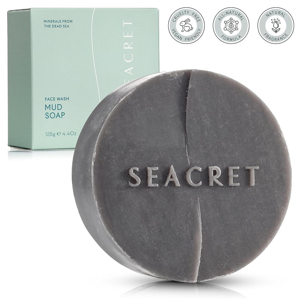 SEACRET Матирующая Грязь для Лица Мёртвого Моря Твердое Мыло для Лица 125г, Очищающее Средство, Инфузия, Мыло, Пенка, Уход за Кожей,