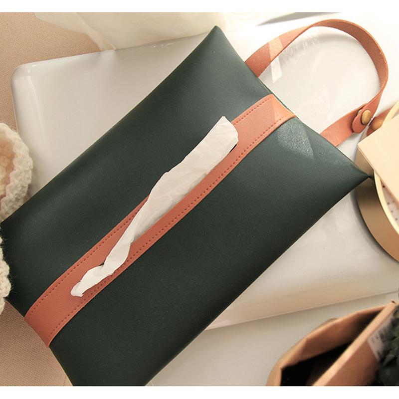 Simple Tissue Cover Car Tissue Box Paper Bag Hanging Home Decoration Tissue Cover Leather Tissue Box