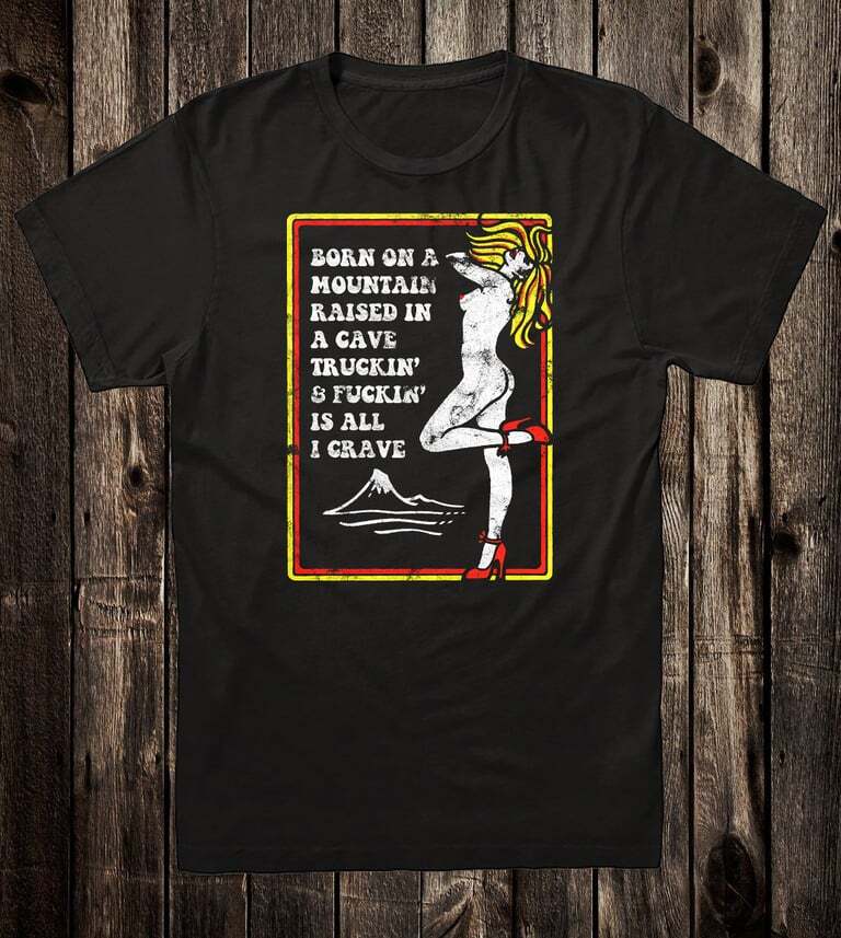 Retro 70's Tee T Shirt Pin Up Girl Truckin and F*ckin Van Vanner Biker