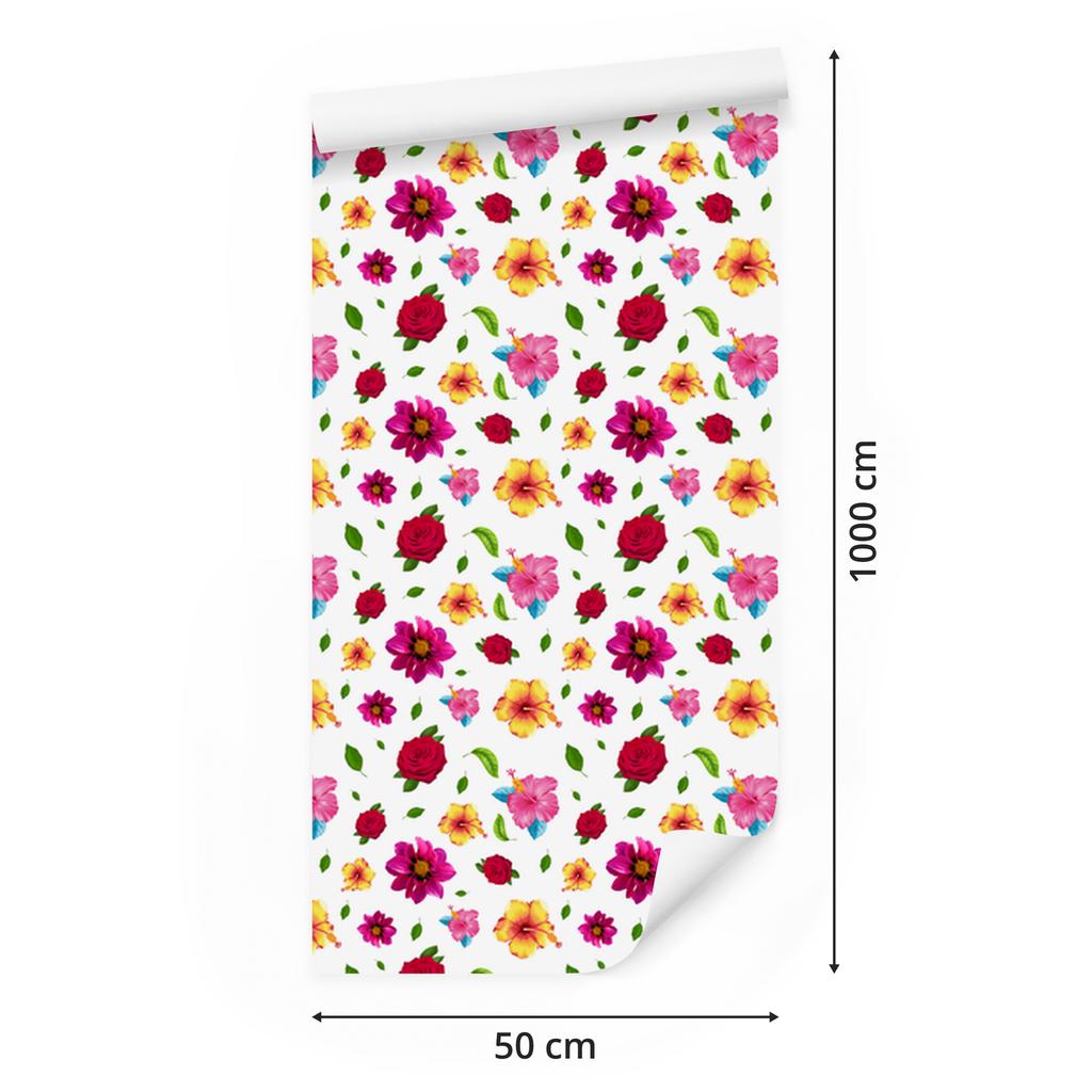 Wallpaper Flowers white, cream and powder pink for the living room and bedroom 50x1000