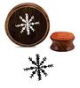 Printtoo Snow Flower Design Diary Card Round Block Brown Wooden Rubber Stamp-2