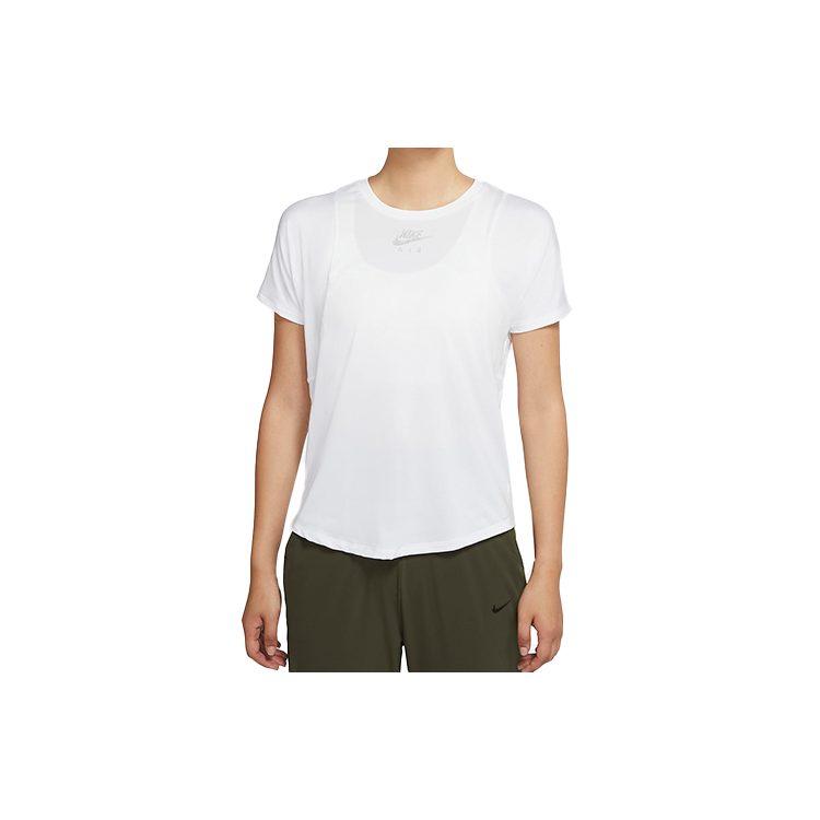Nike T Shirts Women's White Crew Neck Moderate Straight Fit CU3330-100