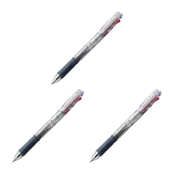 Шариковая ручка Zebra 4-цветная с клипом Тонкая 4C P-B4A5-C Прозрачная