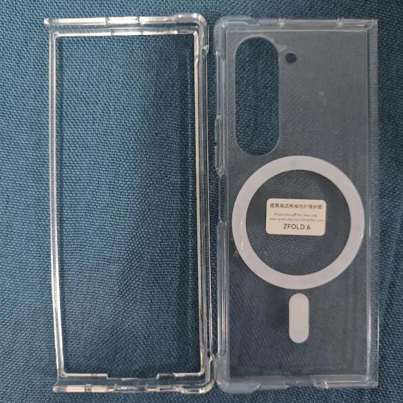 Беспроводной зарядный чехол Magsafe для Samsung Galaxy Z Fold 7 6 5 4 3 Z Fold3 Fold4 Fold5 Fold6 Прозрачная ударопрочная задняя крышка
