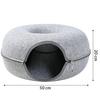 Bed, House, Tunnel for Cats and Dogs, Round Donut, Light Gray, 50cm