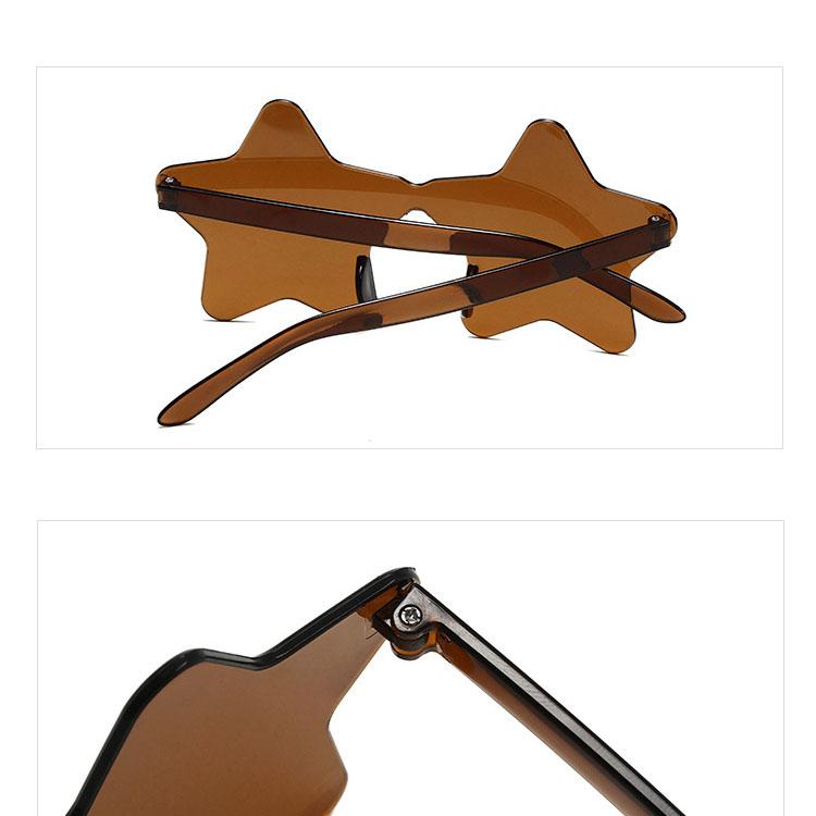 Новые модные индивидуальные солнцезащитные очки в виде пятиконечной звезды без оправы для вечеринок и пляжа