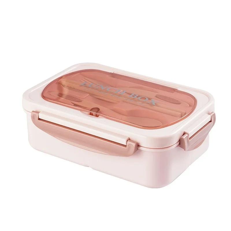 304stainless Steel Double-layer Lunch Box Students Portable Square Bento Box with Tableware Container Leakproof Food Containers