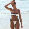 Новые Сексуальные Бандо Бикини Наборы Купальник Для Женщин Сексуальный Купальник На Бретелях Женский Лоскутный Купальник Пляжная Одежда Купальный Костюм