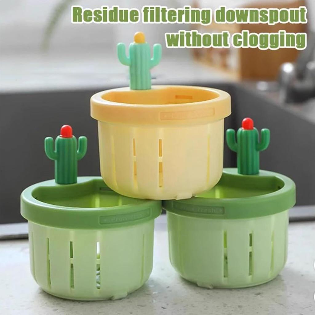 Kitchen Sink Drain Filter Strainer Basket with Fine Mesh Cactus shape for Food Scraps Hair Clogs Universal Fit