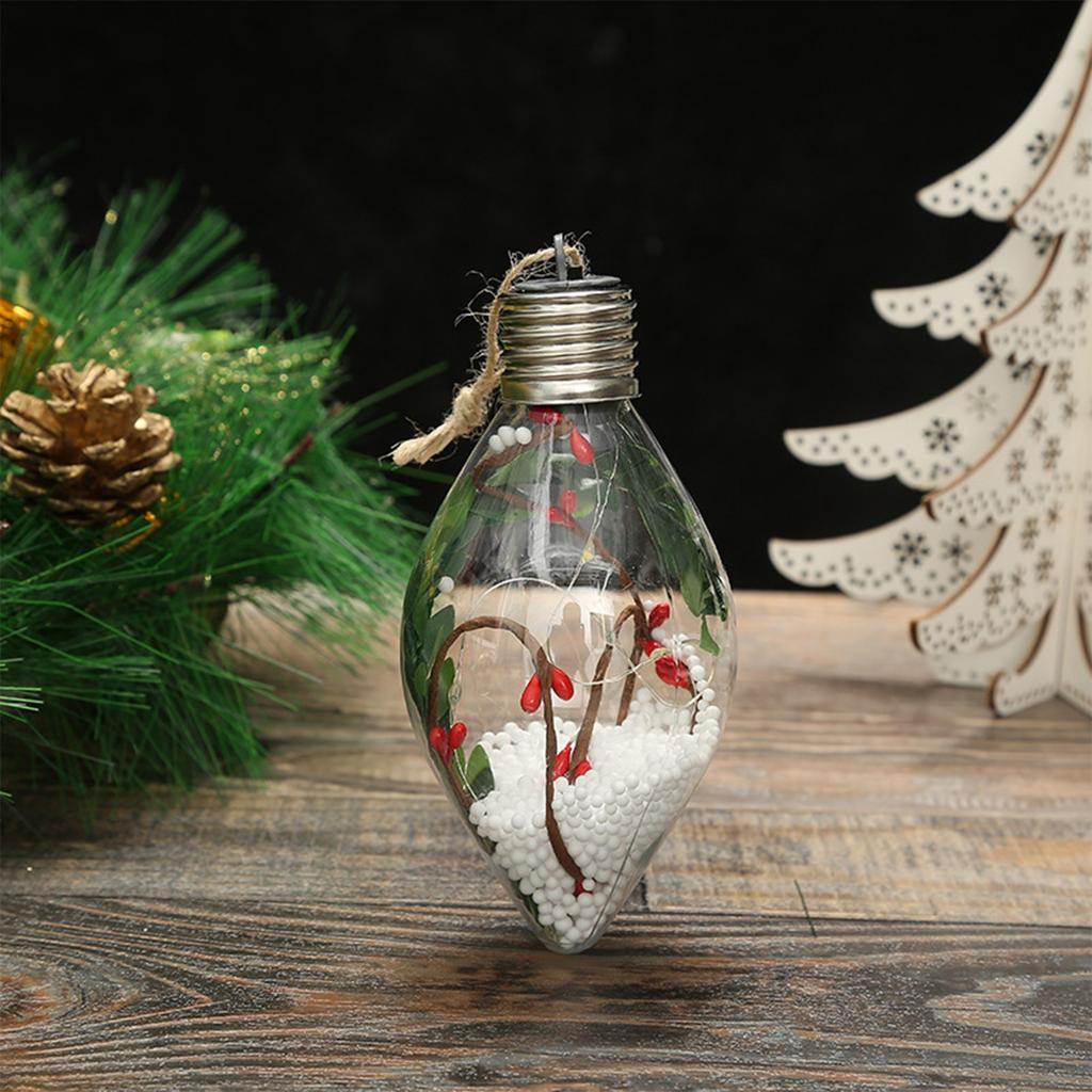 Christmas Creative New LED Transparent Christmas Ball Christmas Tree Hanging Light-emitting Double-tipped Ball
