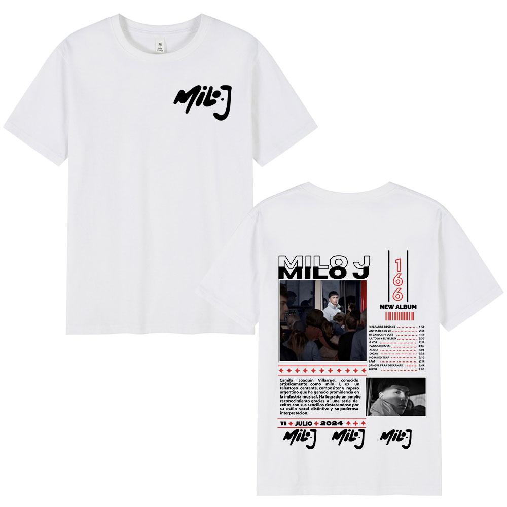 Rapper Milo J 166 Album Merch T Shirt Men Women Clothing Fashion Hip Hop T-shirt Cotton Casual Oversized Short Sleeve T-shirts