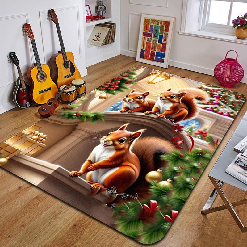 S-squirrel Printed Carpet Fashion Yoga Mat Non-Slip Carpet Bedroom Decoration Outdoor Carpet Bedroom Birthday Gift
