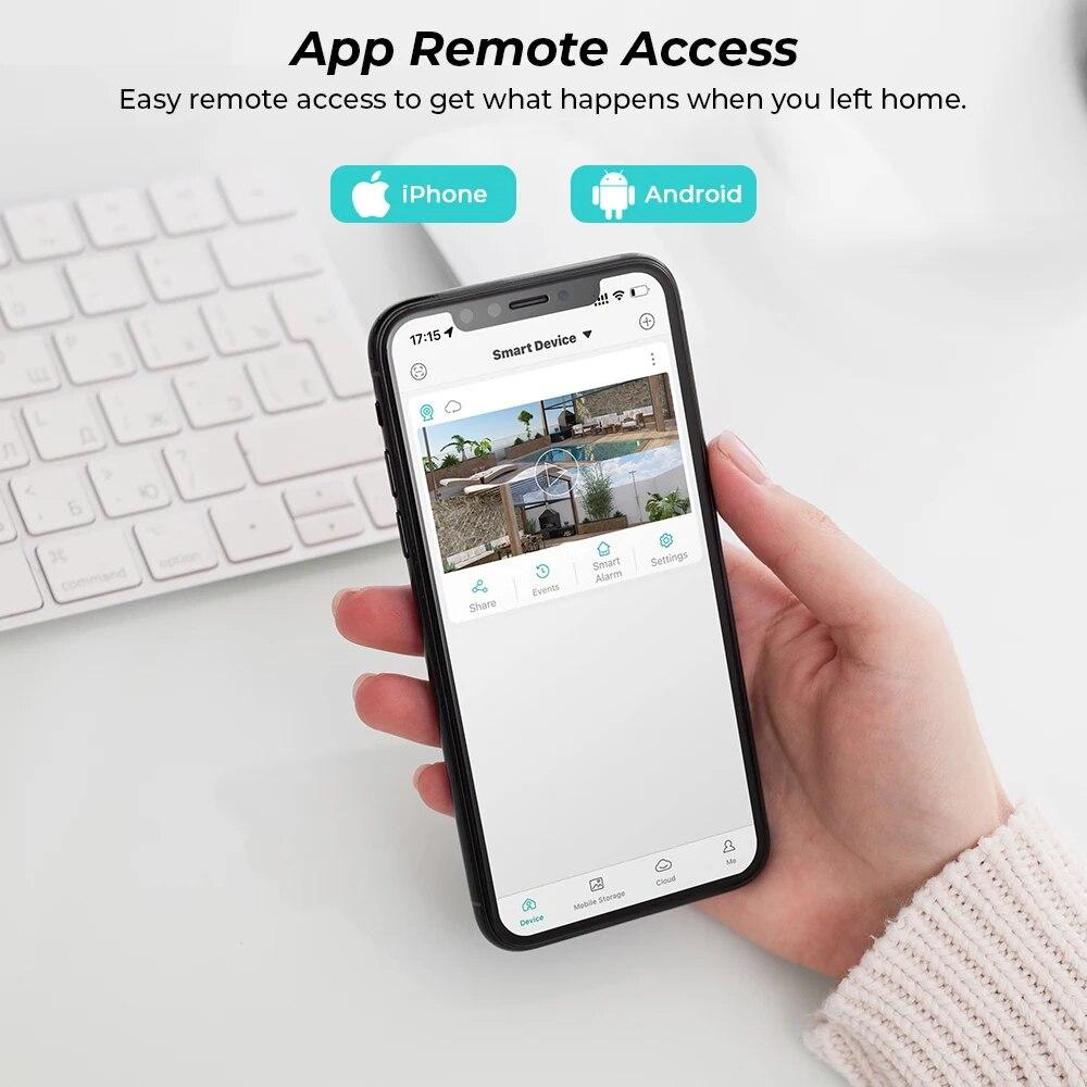 8MP 4K Wifi IP Camera Outdoor 4X Zoom Dual Lens Dual Screens PTZ Camera Ai Auto Tracking CCTV Surveillance Video Camera ICSEE