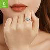 S925 Sterling Silver Conch Open Adjustable Ring, Blue Summer Wear Ring Charm