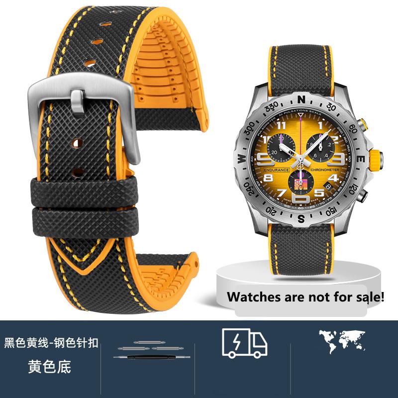 20 мм 21 мм 22 мм 23 мм 24 мм Унисекс Высококачественный нейлоновый ремешок с резиновой нижней частью Водонепроницаемый ремешок для часов для любой марки часов Мужской браслет