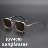 Новые солнцезащитные очки в квадратной оправе, премиальные модные металлические очки с двойной переносицей, унисекс, классические очки для вождения
