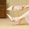 Spring and Autumn New Temperament Pointed Head Thin Heel High Heels Fashion Bag Head Empty Red Sole Shoes Bow Women