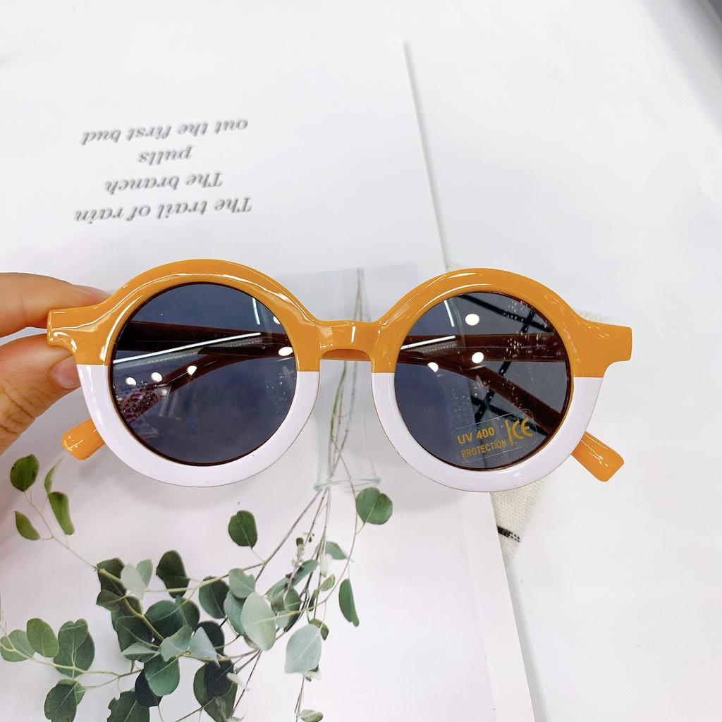 Baby Comfort Sunglasses Double Color Block Retro Round 1-8 Years Old Children Spring And Summer Travel Sunglasses Kids Glasses