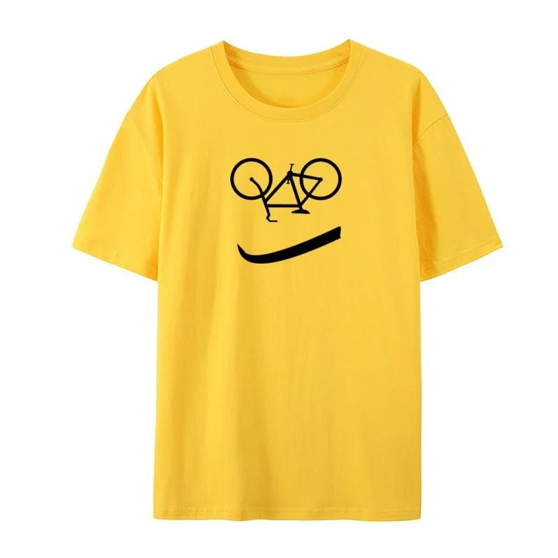 Футболки с забавным принтом Bicycle Reverse Letter для мужчин и женщин, модные удобные футболки с обычным рукавом и коротким рукавом большого размера