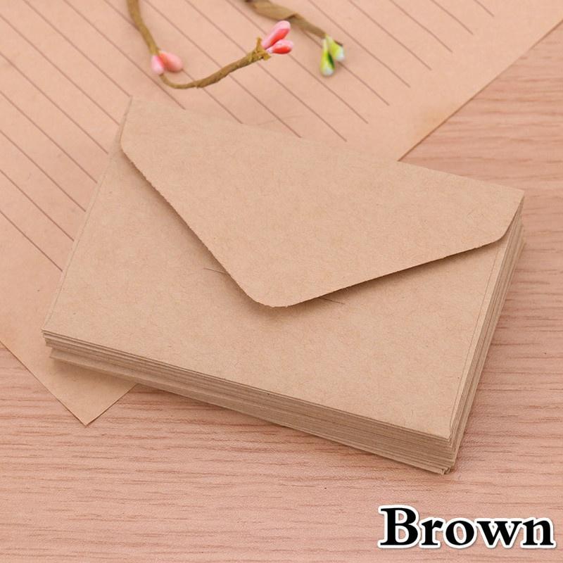 20 шт. пустые мини-конверты из крафт-бумаги, свадебные приглашения, подарочный конверт