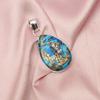 925 Sterling Silver Natural Copper Turquoise Gemstone Pendant Silver Necklace
