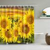 Полоски Растений Занавеска для Душа Ванная Водонепроницаемая Полиэстер Занавески для Душа для Ванной Цветочный Принт Занавеска для Ванны с Крючками
