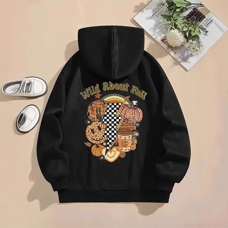 Женские весенне-осенние повседневные худи с капюшоном и длинными рукавами, с большим карманом, с принтом на Хэллоуин, пуловер, толстовка, топ